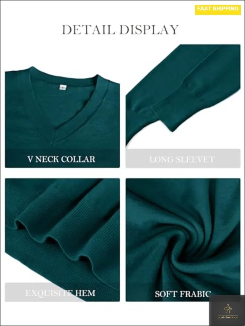 Casual Long Sleeve V Neck Lightweight Pullover Sweater Ribbed Knit